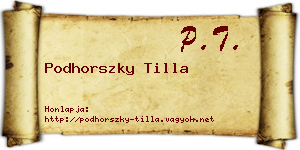 Podhorszky Tilla névjegykártya
